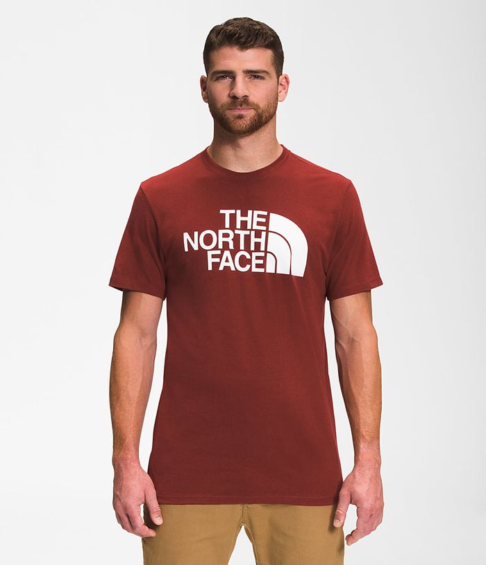 Camiseta The North Face Hombre Manga Corta Half Dome Rojas Oscuro - Peru 54398RWGZ